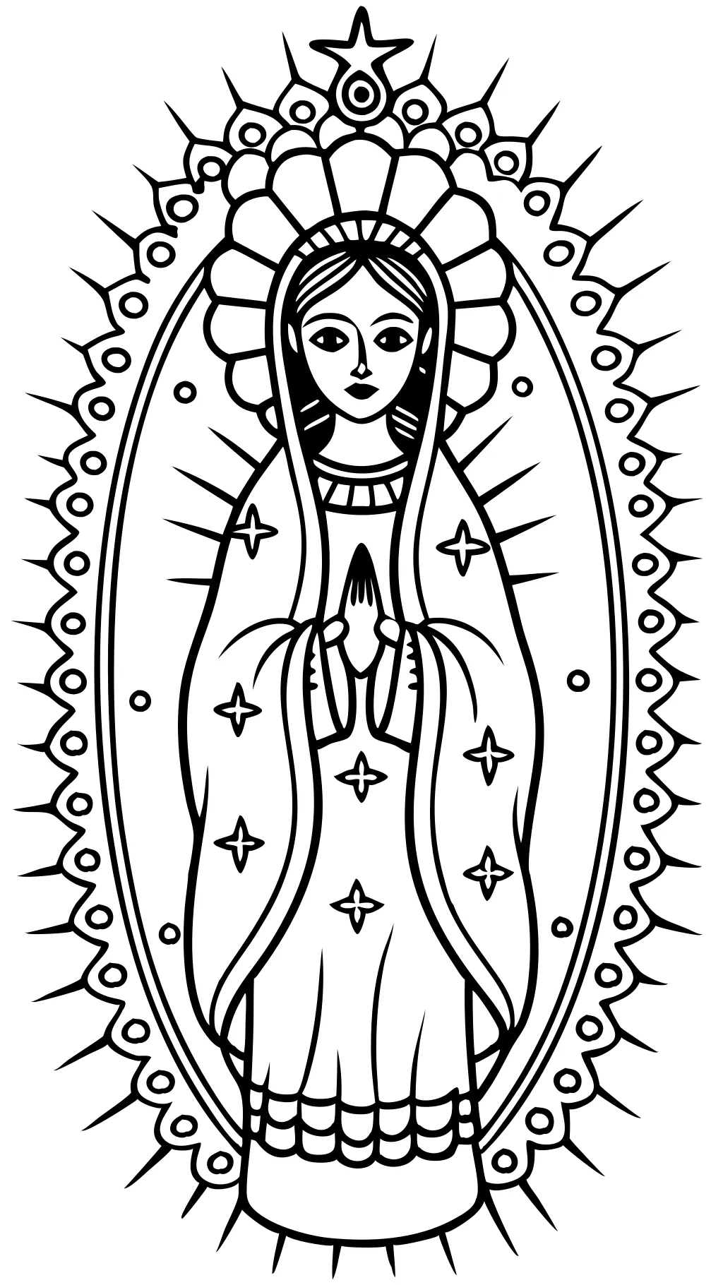 Página para colorear Nuestra Señora de Guadalupe